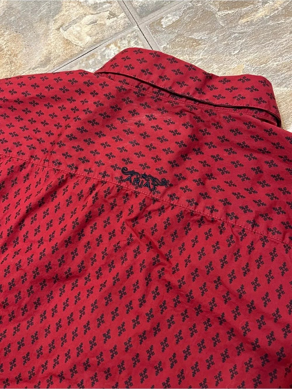 Ariat Real Men's 3X Red Long Sleeve Western Shirt Button Down Cowboy Rodeo - Picture 7 of 9